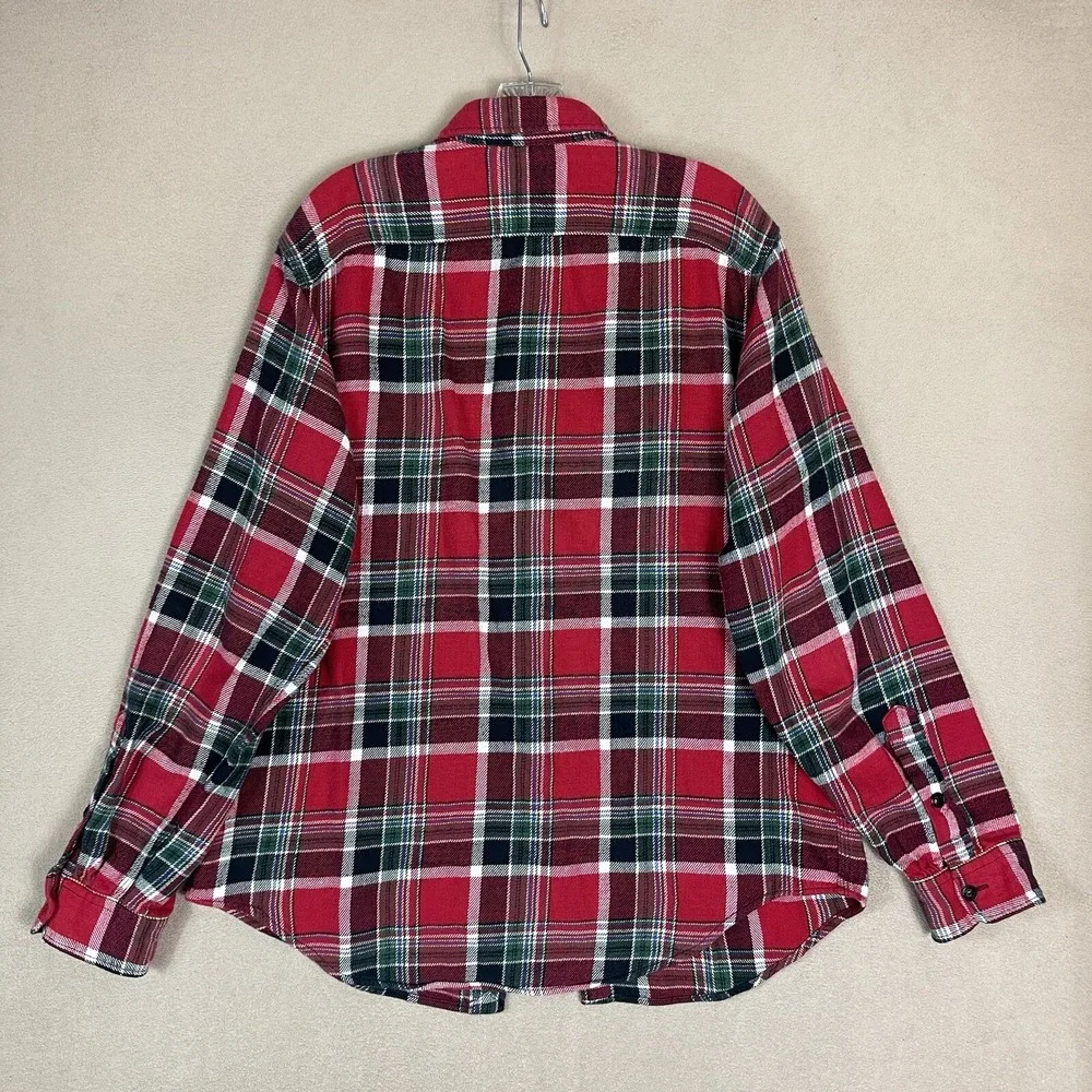 Polo Ralph Lauren Button-Down Mens L Red Plaid Flannel EUC
